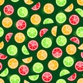 Orange lime grapefruit seamless pattern Royalty Free Stock Photo