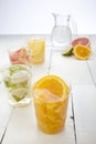Orange lime lemon and grapefruit drink Royalty Free Stock Photo