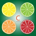 Orange, Lime, Limon, Grenadine Vector