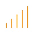 Orange line graph symbol for icon, simple line bar chart, icon signal for data ux ui website or mobile application, signal graph Royalty Free Stock Photo