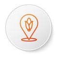Orange line Location corn icon isolated on white background. White circle button. Vector Royalty Free Stock Photo