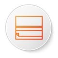 Orange line Rolling paper icon isolated on white background. White circle button. Vector Illustration Royalty Free Stock Photo