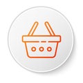 Orange line Shopping basket icon isolated on white background. Online buying concept. Delivery service sign. Shopping Royalty Free Stock Photo