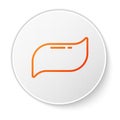 Orange line Toothpaste icon isolated on white background. White circle button. Vector Royalty Free Stock Photo