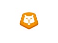Orange lion head and face for logo design illustration