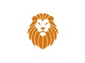 Orange lion head and face for logo design