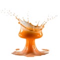 Orange Liquid Splash Frozen in Time Royalty Free Stock Photo