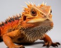 an orange lizard with spikes on its head Royalty Free Stock Photo