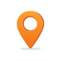 Orange Location Pin Icon: Vector Map Pointer for Navigation and Place Identification Royalty Free Stock Photo