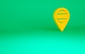 Orange Location Russia icon isolated on green background. Navigation, pointer, location, map, gps, direction, place Royalty Free Stock Photo