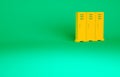 Orange Locker or changing room for hockey, football, basketball team or workers icon isolated on green background Royalty Free Stock Photo