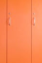 Orange locker door