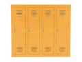 Orange lockers. Front view. 3d rendering illustration isolated Royalty Free Stock Photo