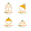 Orange fruit logo design set Royalty Free Stock Photo
