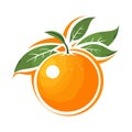 Orange logo, icon in a cartoon style isolated on white background. Vector illustration for any design. Royalty Free Stock Photo