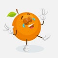 Orange Logo mascot happy pose
