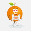 Orange Logo mascot in love pose Royalty Free Stock Photo