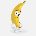 Yellow Banana mascot sad pose