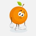 Orange Logo mascot sad pose