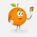 Orange Logo mascot with selfie pose