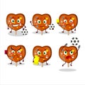 Orange lolipop love cartoon character working as a Football referee