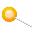 Orange lollipop icon, cartoon style