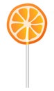 Orange lollipop icon, realistic style