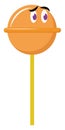 Orange lollipop, illustration, vector