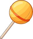 Orange lollipop isolated on transparent background cutout Royalty Free Stock Photo