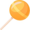 Orange lollipop isolated on transparent background cutout Royalty Free Stock Photo