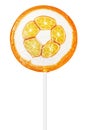 Orange lollipop isolated Royalty Free Stock Photo