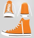 Orange long canvas shoe Royalty Free Stock Photo