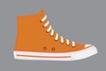 Orange long canvas sneakers Royalty Free Stock Photo