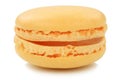 Orange macaron macaroon cookie dessert from France isolated