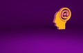 Orange Mail and e-mail icon isolated on purple background. Envelope symbol e-mail. Email message sign. Minimalism