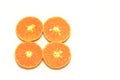 Orange mandarin or tangerine fruits, isolate on white background Royalty Free Stock Photo