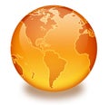 Orange Marble Globe