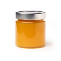 Orange marmalade jars or Apricot Jam jar, isolated on white background Royalty Free Stock Photo