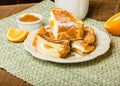 Orange marmalade stuffed toast Royalty Free Stock Photo