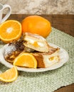 Orange marmalade stuffed toast Royalty Free Stock Photo