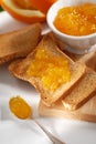 Orange marmalade on toast Royalty Free Stock Photo