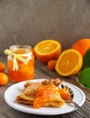 Orange marmalade vanilla. Royalty Free Stock Photo