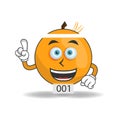 The Orange mascot character becomes a running athlete. vector illustration Royalty Free Stock Photo