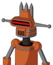 Orange Mech With Cone Head And Speakers Mouth And Visor Eye And Three Spiked