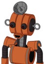 Orange Mech With Multi-Toroid Head And Happy Mouth And Red Eyed And Radar Dish Hat