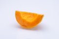 Orange melon slice isolated in front of a white background Royalty Free Stock Photo