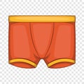 Orange men boxer briefs icon, cartoon style