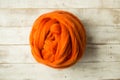 Orange merino wool ball Royalty Free Stock Photo