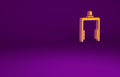 Orange Metal detector in airport icon isolated on purple background. Airport security guard on metal detector check Royalty Free Stock Photo