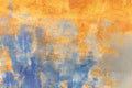 Orange Metal rusty background and blue Metal grunge texture